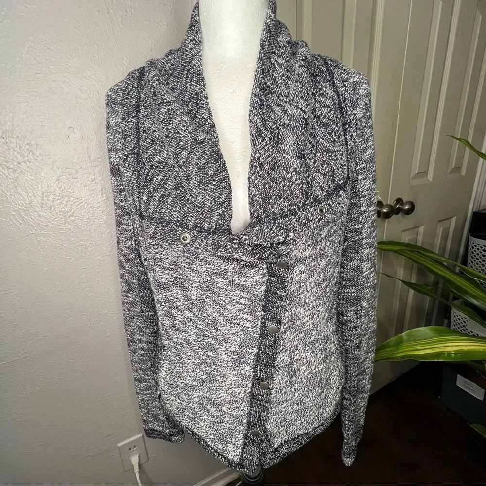 Saturday Sunday Blue White Marled Knit Academia Tennis Prep Women's Jacket Sz S - Picture 2 of 11